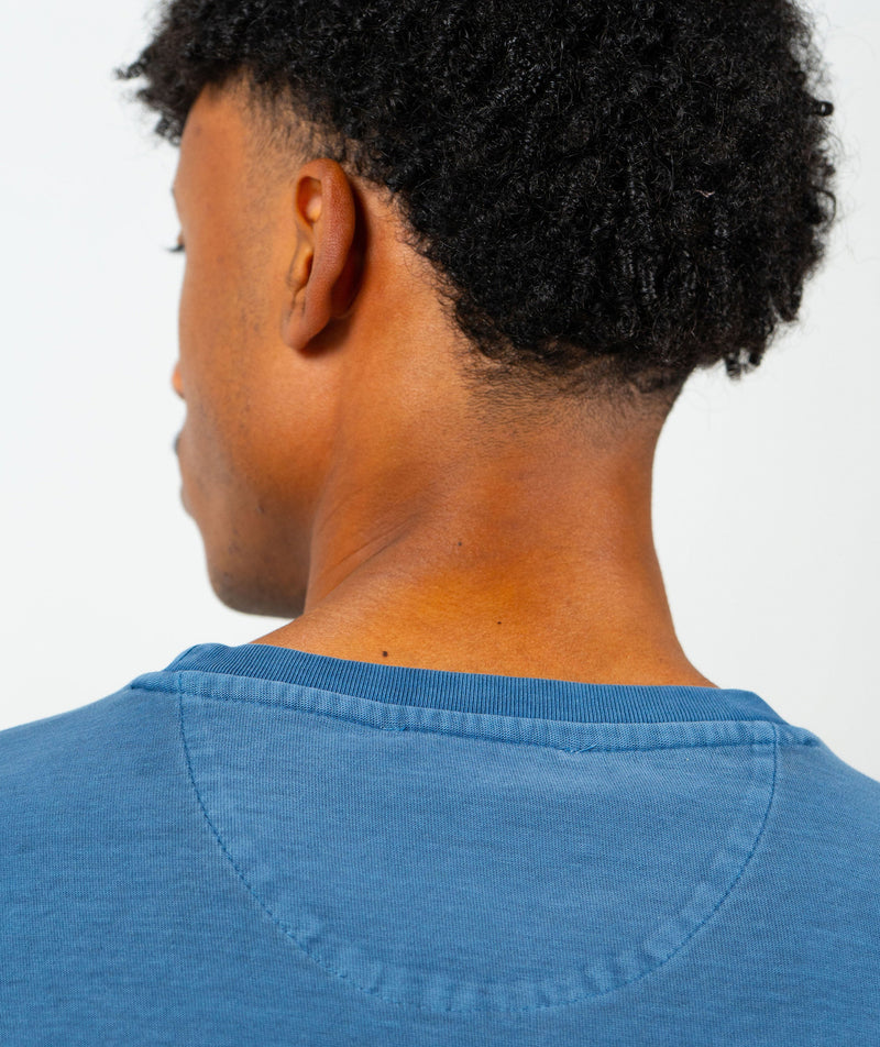 Mens Washed Pocket Tee - Blue