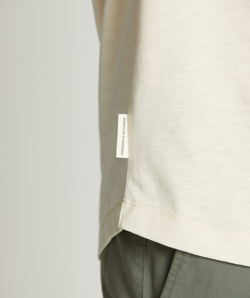 Mens Curved Hem Slub Tee - Ecru