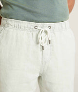 Mens Linen Drawcord Shorts - Seafoam