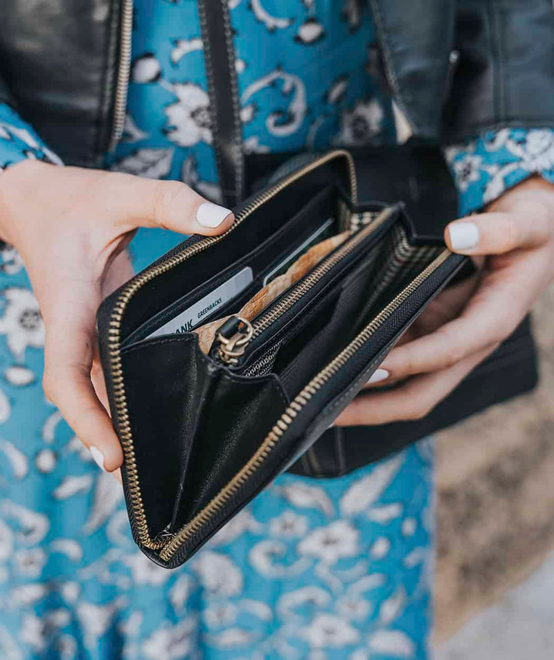 Ladies Zip Wallet - Black