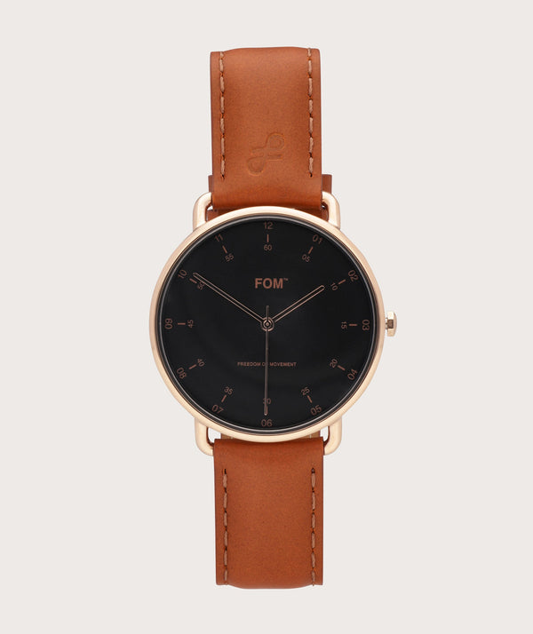 Balboa Black/ Rose Gold - Tan