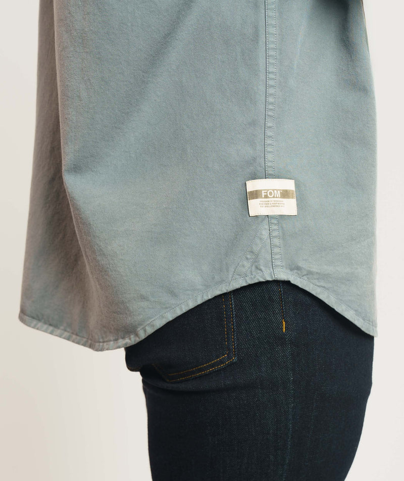 Mens Lyocell Blend Twill Shirt - Dark Shadow