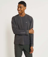 Mens Versatile Waffle Long Sleeve Top - Charcoal