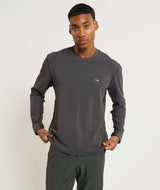Mens Versatile Waffle Long Sleeve Top - Charcoal