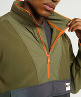 Mens Turtle Fleece Sweater - Olive & Charcoal