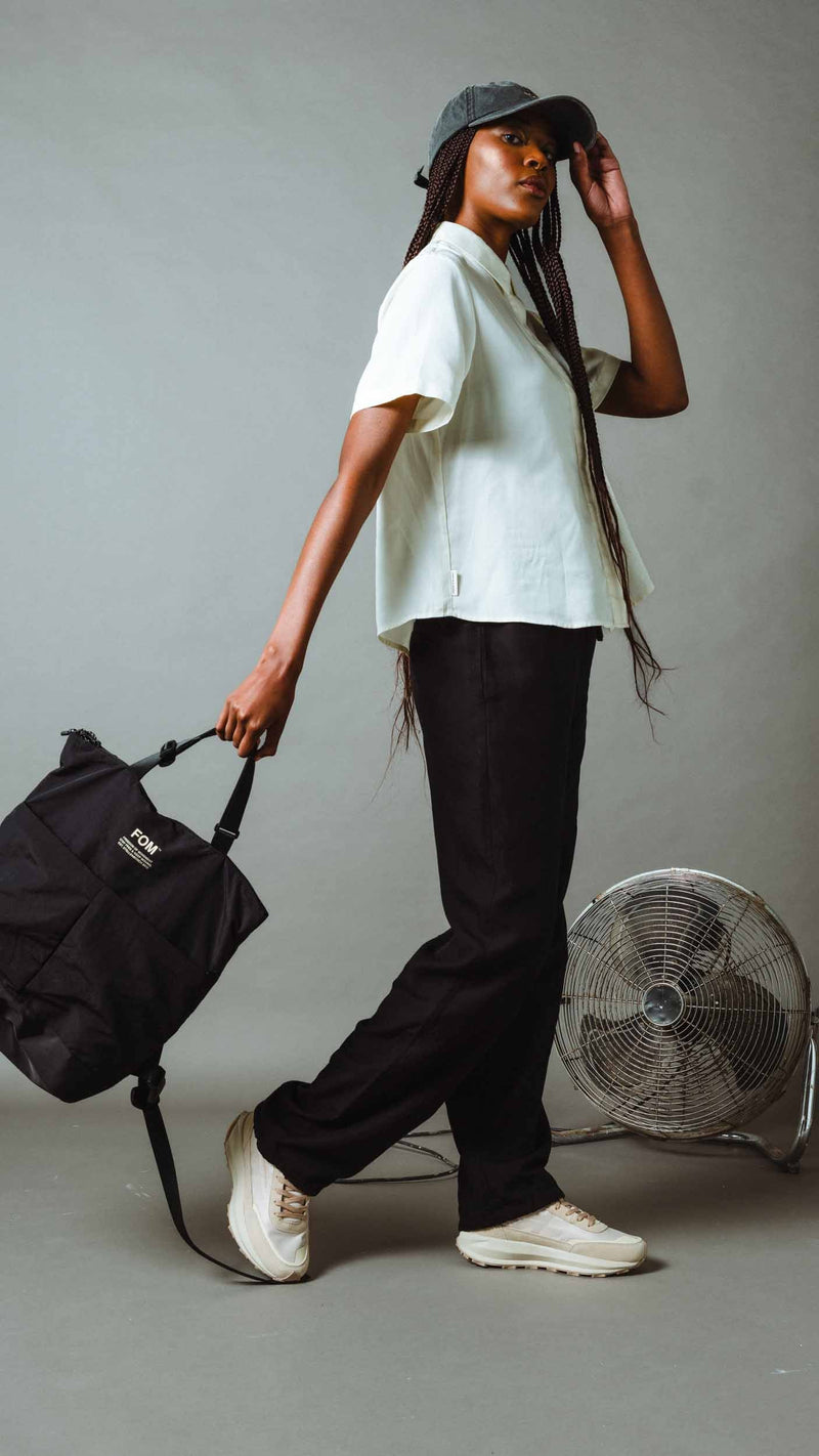 Ladies Drawstring Lyocell Pants - Black