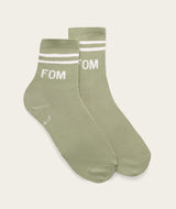 Socks Active Twin Pack - Avocado & Off-White Stripes (Size 4-7)