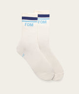 Socks Crew - Off-White/ Ice Blue Stripes (Size 8-12)