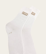 Socks Crew Twin Pack - White/ Forest Green & Dark Sand FOM (Size 7-11)