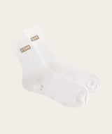 Socks Crew Twin Pack - White/ Forest Green & Dark Sand FOM (Size 7-11)