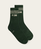 Socks Crew - Forest Green/ White FOM Stripes (Size 7-11)
