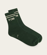 Socks Crew - Forest Green/ White FOM Stripes (Size 7-11)