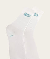 Socks Crew Twin Pack - White/ Powder Blue & Light Sand FOM (Size 4-7)