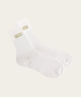 Socks Crew Twin Pack - White/ Powder Blue & Light Sand FOM (Size 4-7)