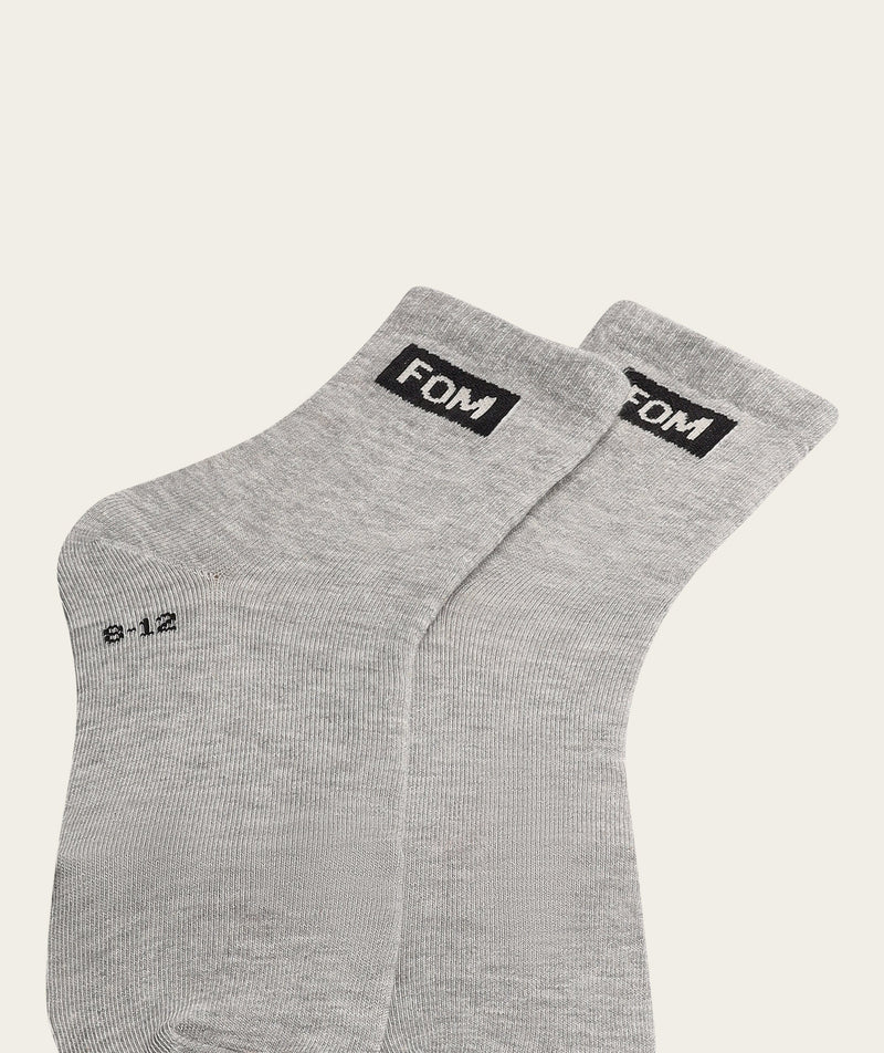 Socks Active Twin Pack - Grey Melange & Black (Size 8-12)
