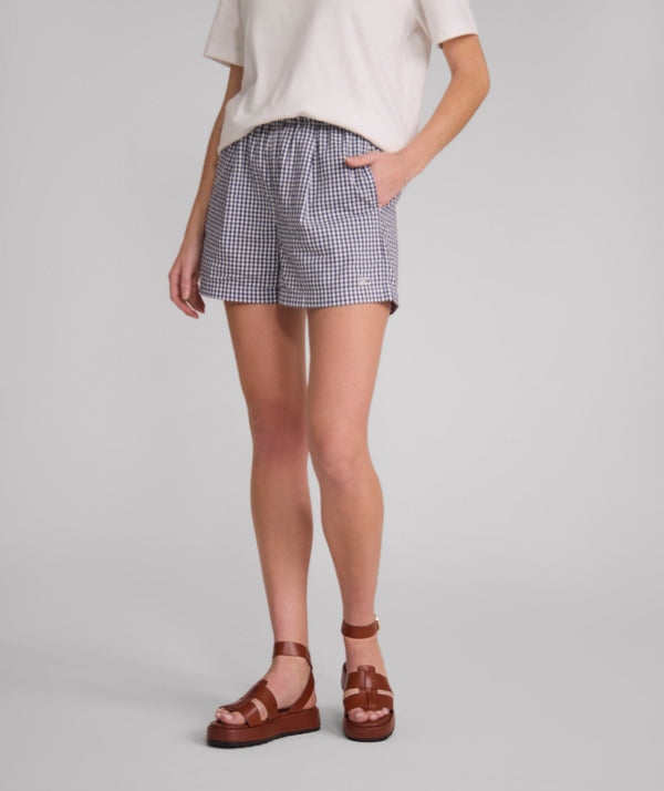 Ladies Gingham Shorts - X Navy