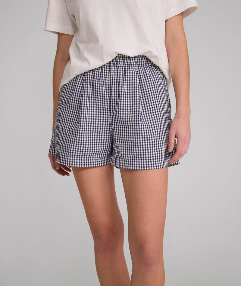 Ladies Gingham Shorts - X Navy