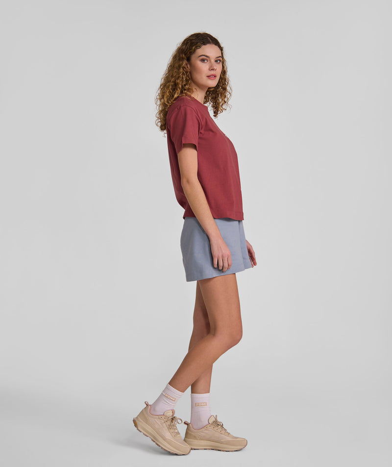 Ladies FOM Typography Graphic Tee - Burgundy