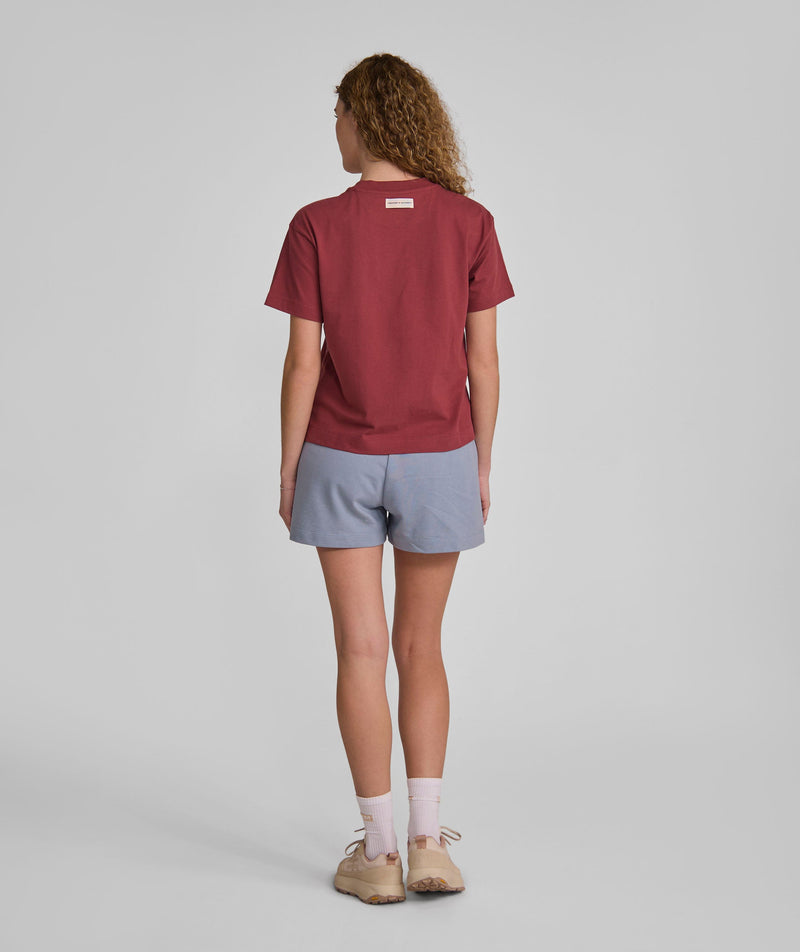 Ladies FOM Typography Graphic Tee - Burgundy