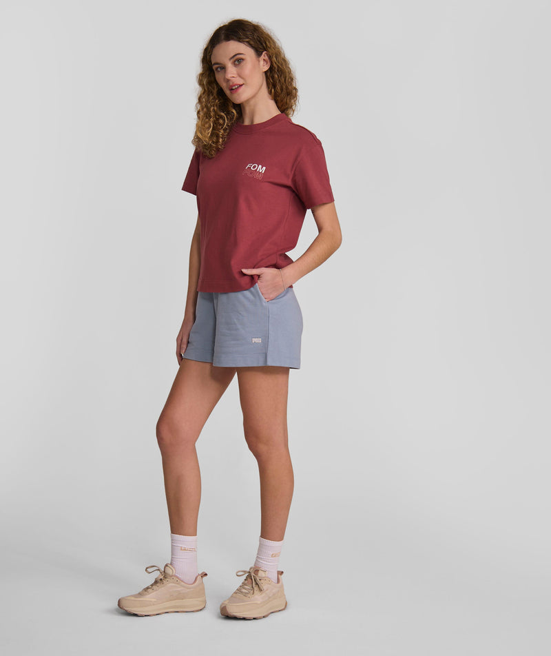 Ladies FOM Typography Graphic Tee - Burgundy