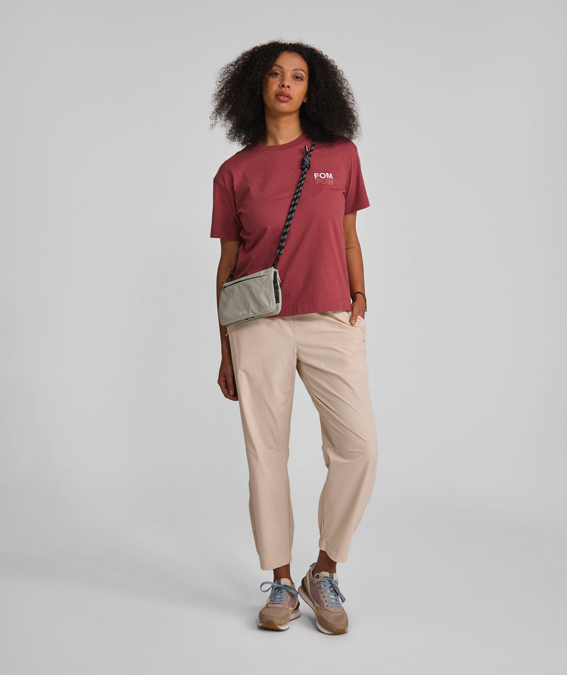 Ladies FOM Typography Graphic Tee - Burgundy