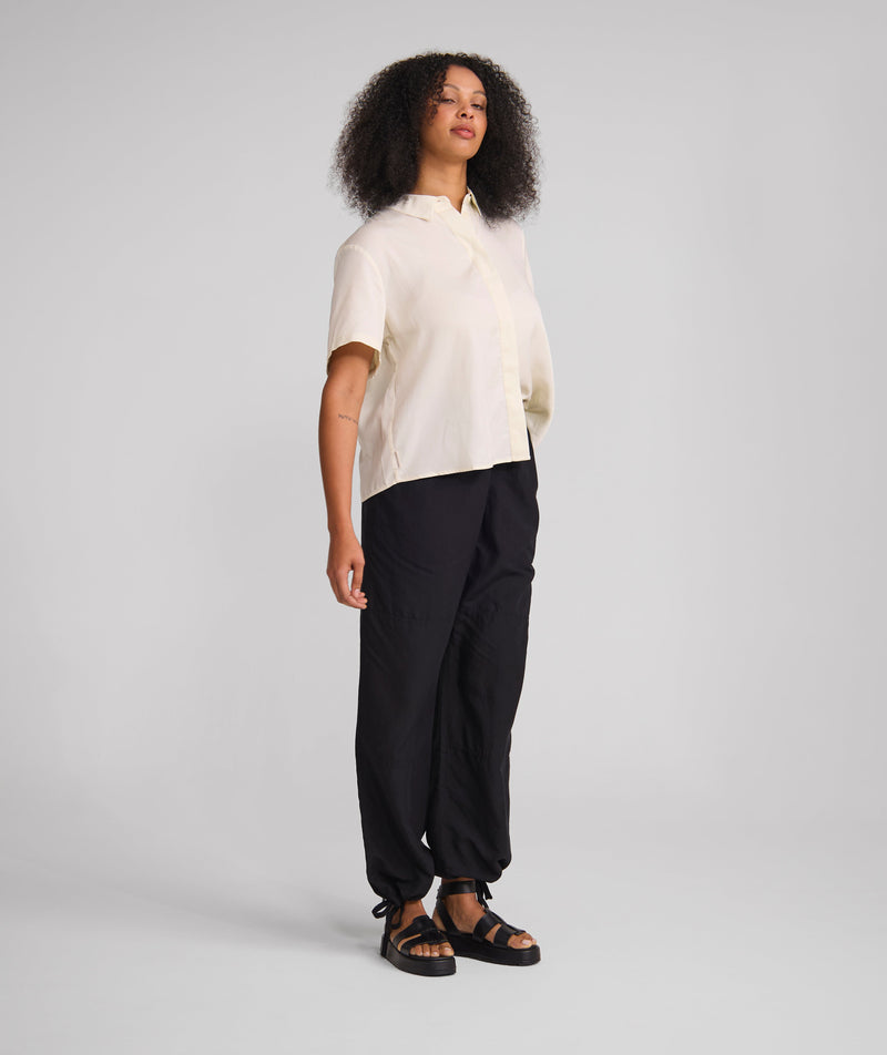 Ladies Short Sleeve Lyocell Shirt - Light Butter