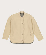 Ladies Quilted Bomber Jacket - Stone / Sage