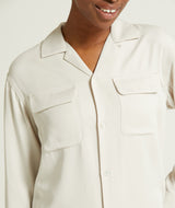 Ladies Long Sleeve Slim Fit Shirt - Light Grey