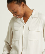 Ladies Long Sleeve Slim Fit Shirt - Light Grey