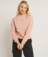 Ladies Turtle Neck Sweater - Dusty Pink
