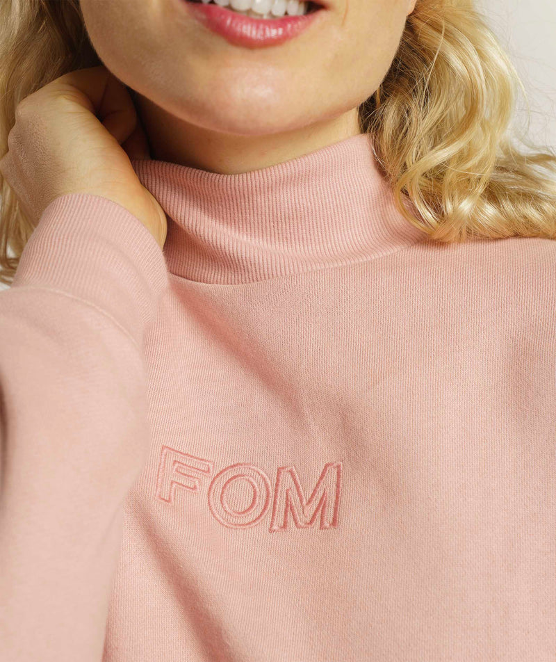 Ladies Turtle Neck Sweater - Dusty Pink