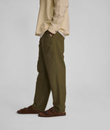 Mens Straight Linen Blend Pants - Olive