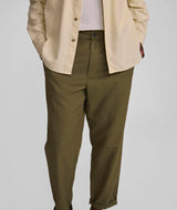 Mens Straight Linen Blend Pants - Olive