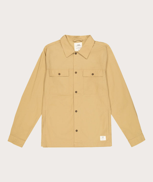 Mens Ripstop Lightweight Shacket - Stone