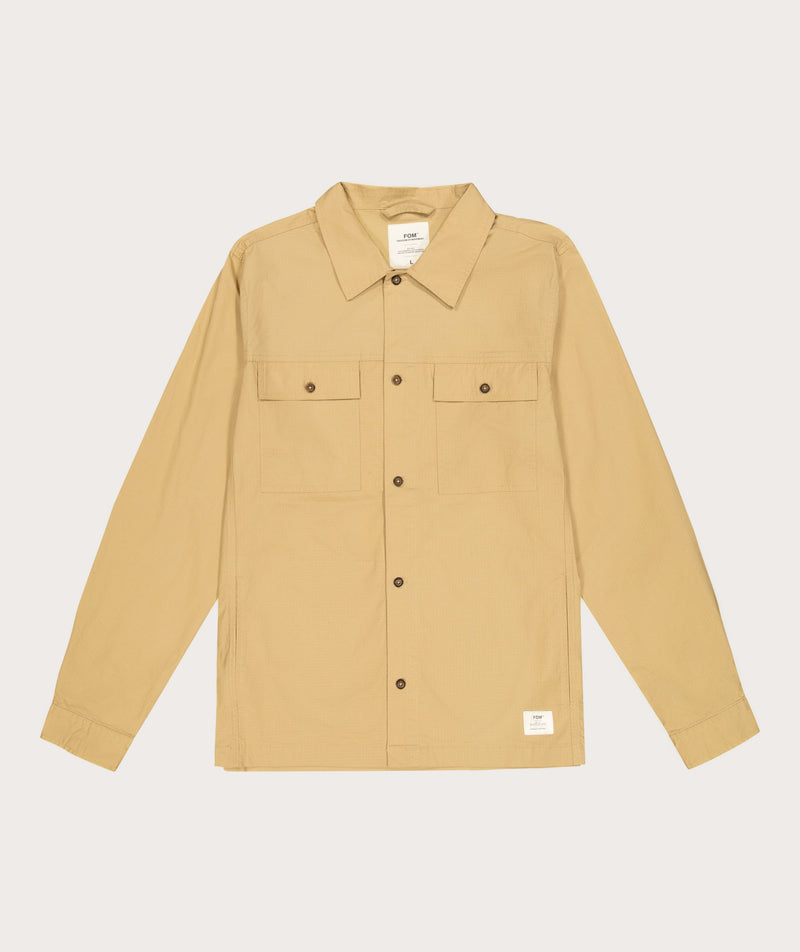 Mens Ripstop Lightweight Shacket - Stone