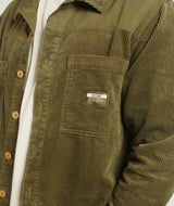 Mens Corduroy Overshirt - Olive Green