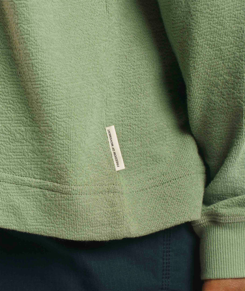 Mens Long Sleeve Textured Tee - Sea Spray