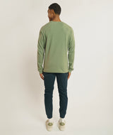 Mens Long Sleeve Textured Tee - Sea Spray