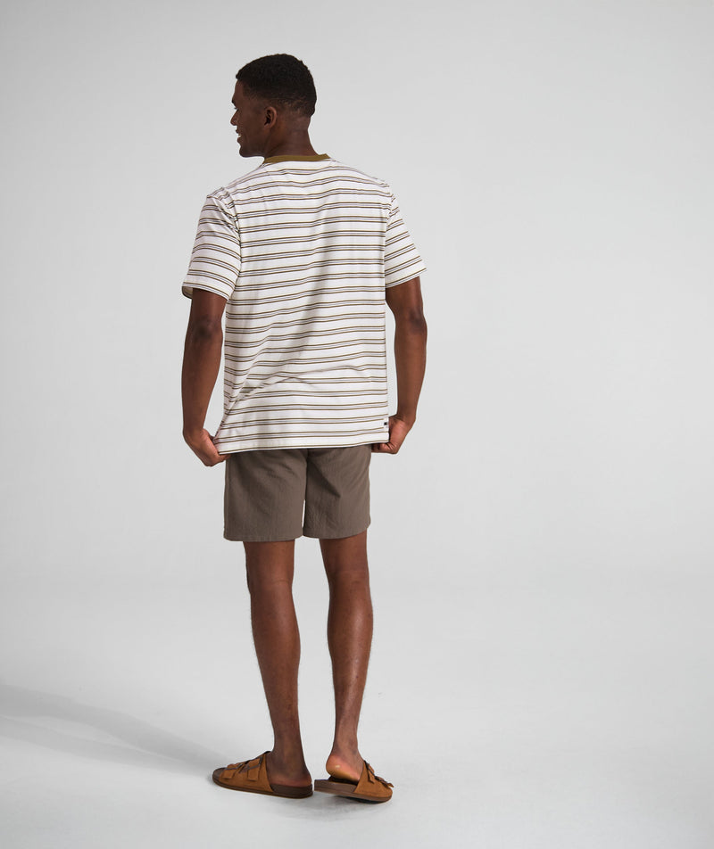 Mens Regular Fit Stripe Tee - x Ivory Multi