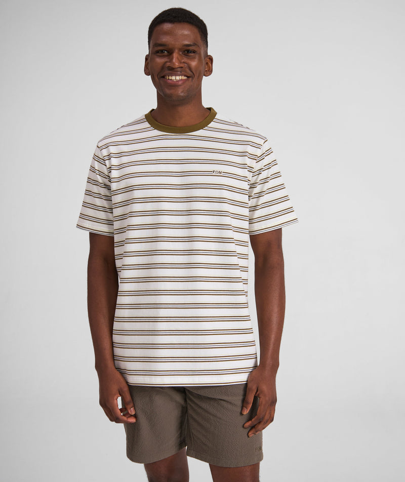 Mens Regular Fit Stripe Tee - x Ivory Multi