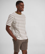 Mens Regular Fit Stripe Tee - x Ivory Multi