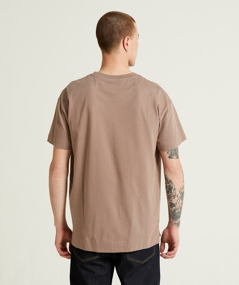 Mens Relaxed Dropped Shoulder Tee - Mocha