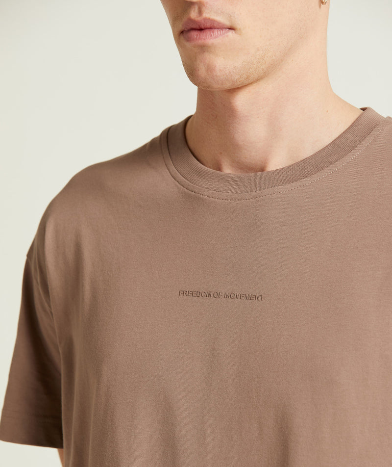 Mens Relaxed Dropped Shoulder Tee - Mocha