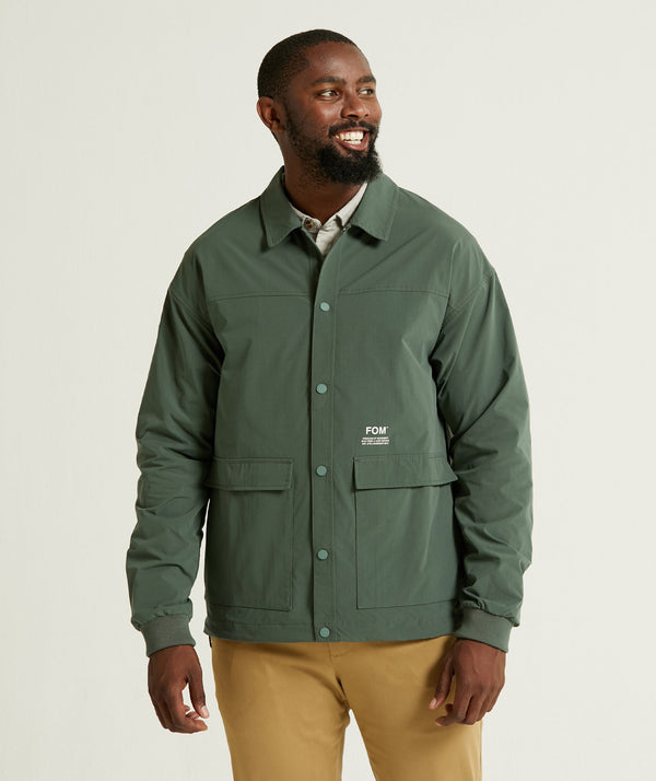 Mens Button Through Jacket - Hunter Green