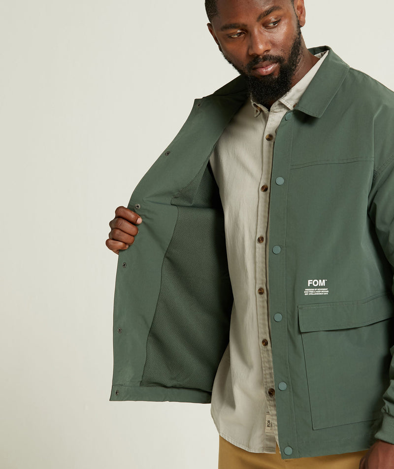 Mens Button Through Jacket - Hunter Green