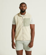 Mens Fleece Gilet - Ecru