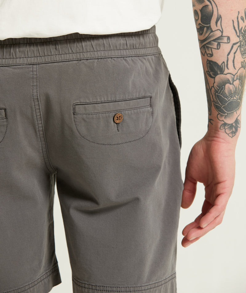 Mens Cotton Drawcord Shorts - Charcoal