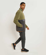 Mens Turtle Fleece Sweater - Olive & Charcoal